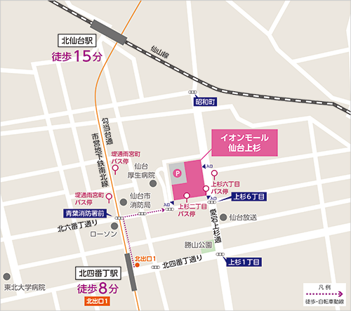 上杉店徒歩地図